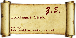Zöldhegyi Sándor névjegykártya
