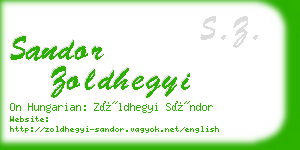 sandor zoldhegyi business card